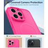 FNTCASE for iPhone 16 Pro Case: Clear Phone Cases Compatible with Magsafe Slim Anti Yellowing Military Grade Drop Protection Rugged Shockproof Protective Transparent Cell Phone Cover (B-Clear)(D-Hot Pink Soild)