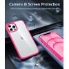 FNTCASE for iPhone 16 Pro Case: Clear Phone Cases Compatible with Magsafe Slim Anti Yellowing Military Grade Drop Protection Rugged Shockproof Protective Transparent Cell Phone Cover (B-Clear)(D-Hot Pink)