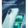FNTCASE for iPhone 16 Pro Case: Clear Phone Cases Compatible with Magsafe Slim Anti Yellowing Military Grade Drop Protection Rugged Shockproof Protective Transparent Cell Phone Cover (B-Clear)(D-Teal)