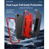 FNTCASE for iPhone 16e 2025 Case: for iPhone 16E Military Grade Rugged Phone Cover with Kickstand & Holster | Shockproof TPU Protection Bumper Matte Textured Design | Heavy Duty Protector (Black)(Red)