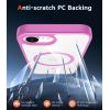 FNTCASE for iPhone 16e Case Clear: Magnetic Phone Cases with Screen Protector Drop Proof Compatible with Magsafe Slim Anti Yellowing Rugged Shockproof Protective Transparent Cell Cover (B-Pink)