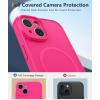 FNTCASE for iPhone 16e Phone Case: Magnetic Matte Textured Silicone Shockproof Military Grade Drop Protection Cell Phone Cover | Compatible with Magsafe | Slim Rugged Anti-Slip Protective Bumper(Hot Pink)