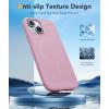 FNTCASE for iPhone 16e Phone Case: Magnetic Matte Textured Silicone Shockproof Military Grade Drop Protection Cell Phone Cover | Compatible with Magsafe | Slim Rugged Anti-Slip Protective Bumper(Matte Pink)