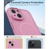 FNTCASE for iPhone 16e Phone Case: Magnetic Matte Textured Silicone Shockproof Military Grade Drop Protection Cell Phone Cover | Compatible with Magsafe | Slim Rugged Anti-Slip Protective Bumper(Pink)
