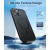 FNTCASE for iPhone 16e Phone Case: Magnetic Matte Textured Silicone Shockproof Military Grade Drop Protection Cell Phone Cover | Compatible with Magsafe | Slim Rugged Anti-Slip Protective Bumper(Matte Black)