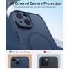 FNTCASE for iPhone 16e Phone Case: Magnetic Matte Textured Silicone Shockproof Military Grade Drop Protection Cell Phone Cover | Compatible with Magsafe | Slim Rugged Anti-Slip Protective Bumper(Blue)