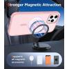 FNTCASE for iPhone 17 Pro Case, Compatible with Magsafe, Clear Transparent Magnetic Shockproof Protective Rugged Phone Cover with Screen Protector – 6.3 inch (A-Clear)(C-Pink)
