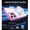 FNTCASE for iPhone 17 Pro Case, Compatible with Magsafe, Clear Transparent Magnetic Shockproof Protective Rugged Phone Cover with Screen Protector – 6.3 inch (A-Clear)(B-Pink)