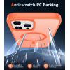 FNTCASE for iPhone 17 Pro Case, Compatible with Magsafe, Clear Transparent Magnetic Shockproof Protective Rugged Phone Cover with Screen Protector – 6.3 inch (A-Clear)(C-Orange)