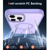 FNTCASE for iPhone 17 Pro Case, Compatible with Magsafe, Clear Transparent Magnetic Shockproof Protective Rugged Phone Cover with Screen Protector – 6.3 inch (A-Clear)(C-Purple)