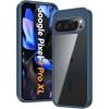 FNTCASE for Google Pixel 9a Case: Military Grade Drop Protection Anti Yellowing Cell Phone Cover – Rugged Shockproof Protective Bumper Transparent Cases(Clear)(Sapphire Blue Magnetic)