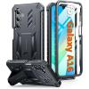 FNTCASE for Samsung Galaxy A16-5G Case: Military Grade Drop Proof Protection Mobile Cover with Kickstand | Matte Textured Rugged Shockproof TPU | Protective Sturdy Phone Case(Black)(Black)