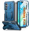 FNTCASE for Samsung Galaxy A16-5G Case: Military Grade Drop Proof Protection Mobile Cover with Kickstand | Matte Textured Rugged Shockproof TPU | Protective Sturdy Phone Case(Black)(Blue)