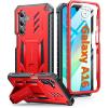 FNTCASE for Samsung Galaxy A16-5G Case: Military Grade Drop Proof Protection Mobile Cover with Kickstand | Matte Textured Rugged Shockproof TPU | Protective Sturdy Phone Case(Black)(Red)