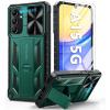 FNTCASE for Samsung Galaxy A16-5G Case: Military Grade Dropproof Cell Phone Cover with Kickstand & Slide | Protective Heavy Duty Rugged Phone Case Bumper Textured Protector (Blue)(Green)