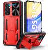 FNTCASE for Samsung Galaxy A16-5G Case: Military Grade Dropproof Cell Phone Cover with Kickstand & Slide | Protective Heavy Duty Rugged Phone Case Bumper Textured Protector (Blue)(Red)