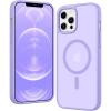 FNTCASE for iPhone 17 Pro Case, Compatible with Magsafe, Clear Transparent Magnetic Shockproof Protective Rugged Phone Cover with Screen Protector – 6.3 inch (A-Clear)(C-Purple)