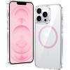 FNTCASE for iPhone 17 Pro Case, Compatible with Magsafe, Clear Transparent Magnetic Shockproof Protective Rugged Phone Cover with Screen Protector – 6.3 inch (A-Clear)(D-Pink)