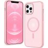 FNTCASE for iPhone 17 Pro Case, Compatible with Magsafe, Clear Transparent Magnetic Shockproof Protective Rugged Phone Cover with Screen Protector – 6.3 inch (A-Clear)(C-Pink)