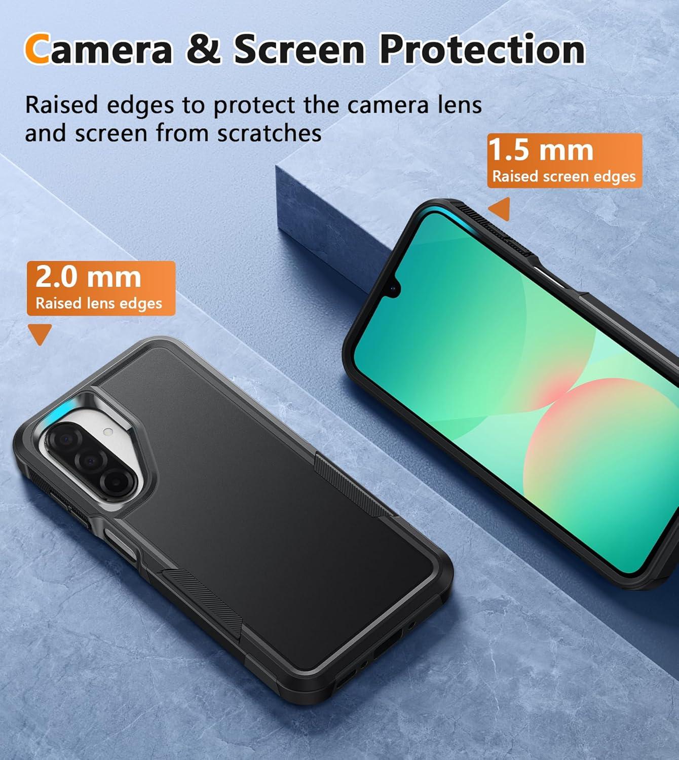 imageFNTCASE for Samsung Galaxy A165G Case Dual Layer with BeltClip Holster Drop Protection Phone Case Military Grade Shockproof Rugged Heavy Duty Protective Bumper Cell Cover 67 InchBlackBlack