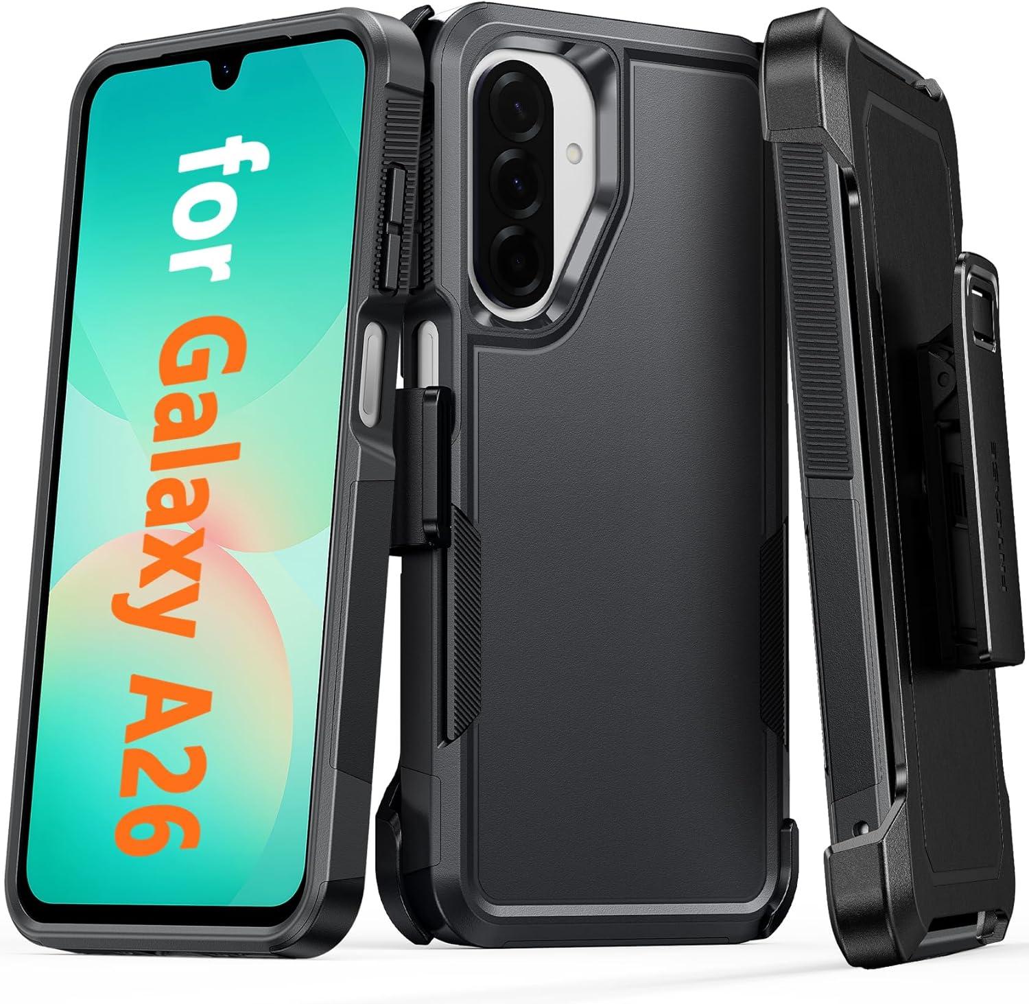 imageFNTCASE for Samsung Galaxy A165G Case Dual Layer with BeltClip Holster Drop Protection Phone Case Military Grade Shockproof Rugged Heavy Duty Protective Bumper Cell Cover 67 InchBlackBlack