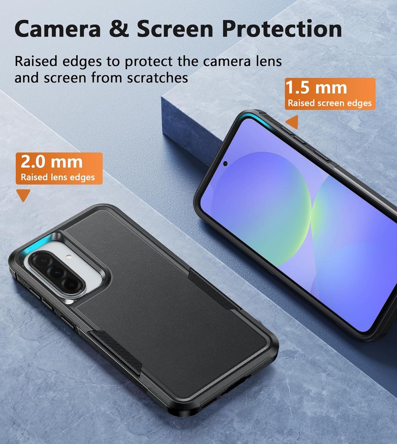 imageFNTCASE for Samsung Galaxy A165G Case Dual Layer with BeltClip Holster Drop Protection Phone Case Military Grade Shockproof Rugged Heavy Duty Protective Bumper Cell Cover 67 InchBlackBlack