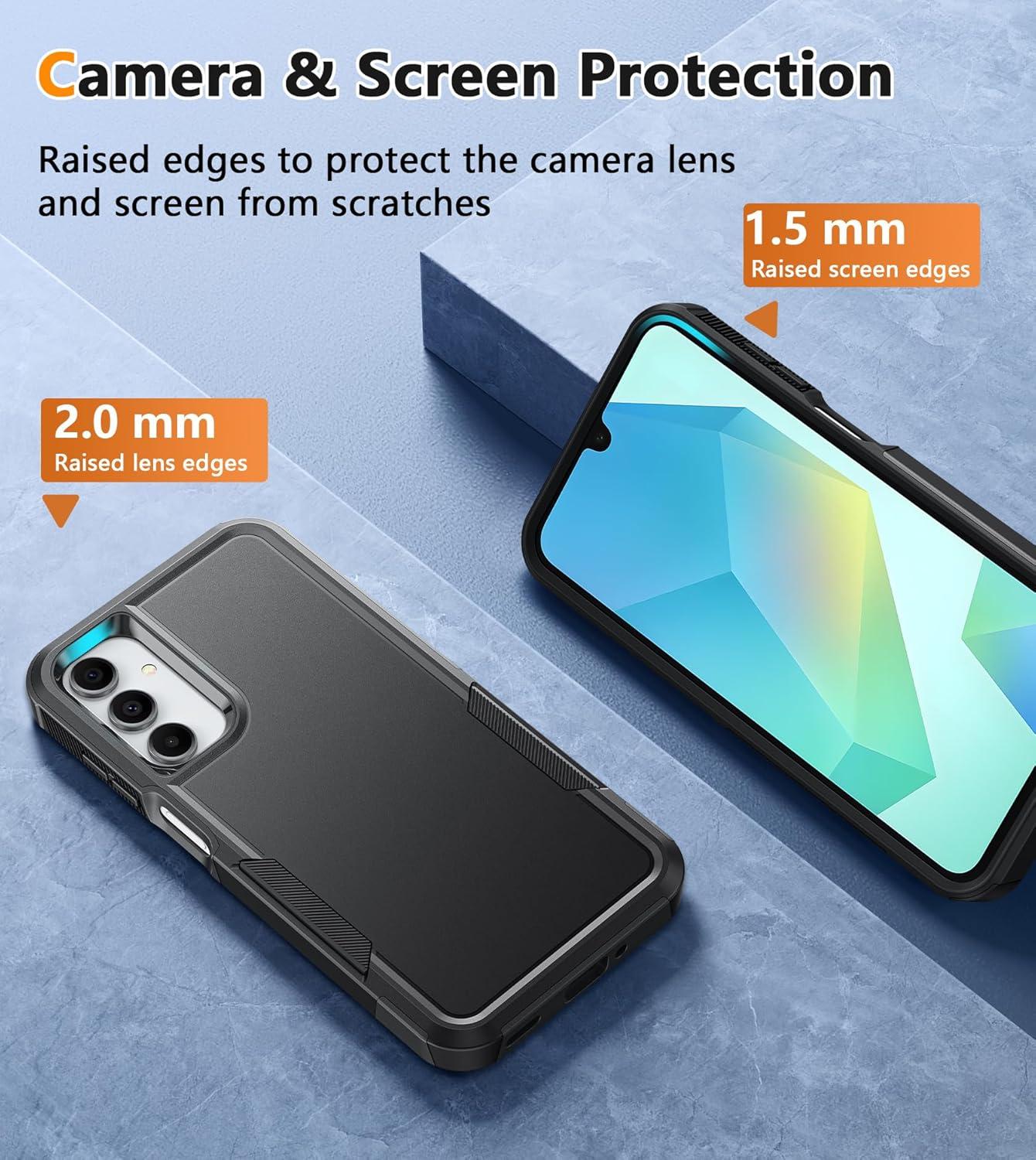 imageFNTCASE for Samsung Galaxy A165G Case Dual Layer with BeltClip Holster Drop Protection Phone Case Military Grade Shockproof Rugged Heavy Duty Protective Bumper Cell Cover 67 InchBlackBlack