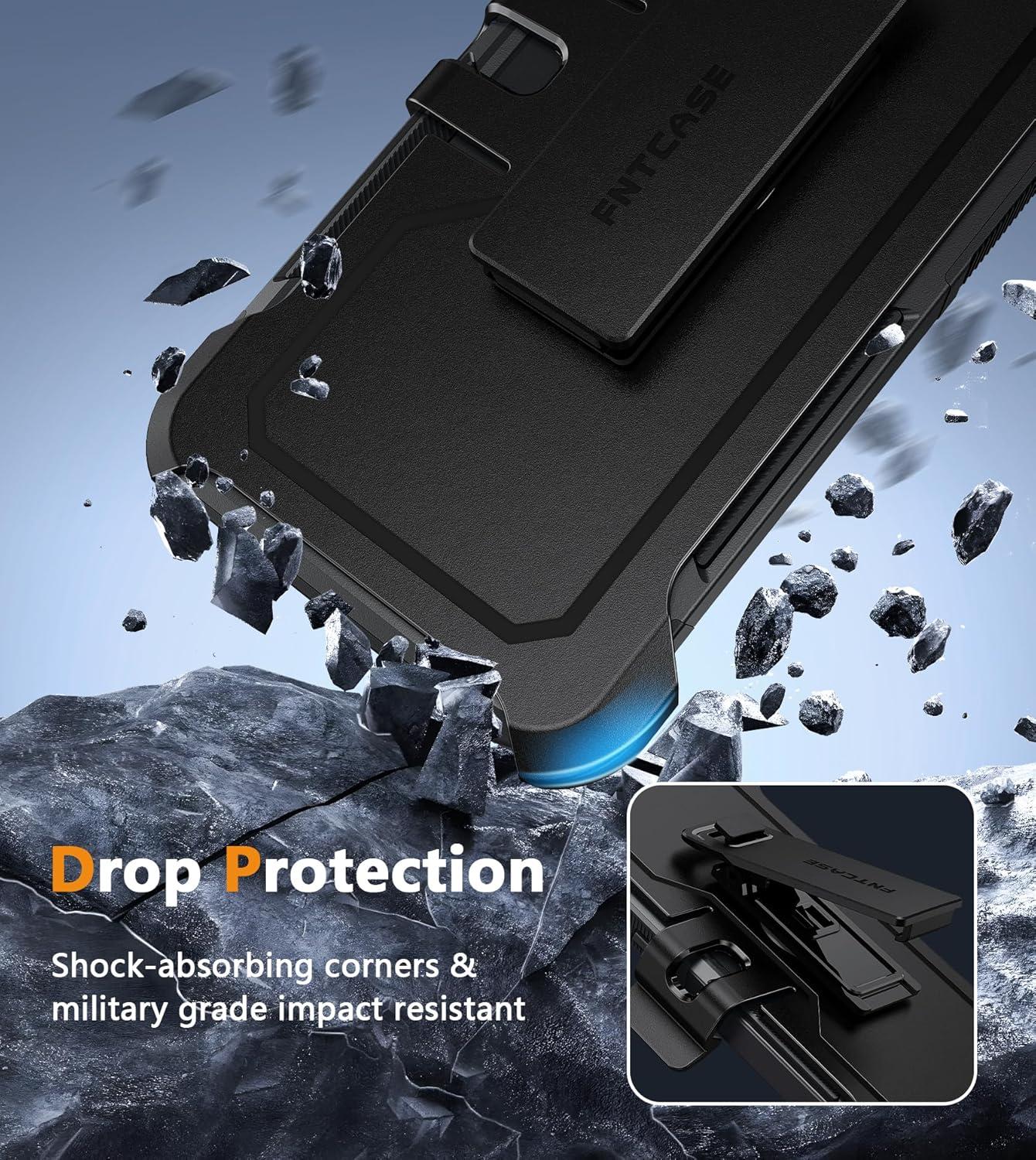 imageFNTCASE for Samsung Galaxy A165G Case Dual Layer with BeltClip Holster Drop Protection Phone Case Military Grade Shockproof Rugged Heavy Duty Protective Bumper Cell Cover 67 InchBlackBlack