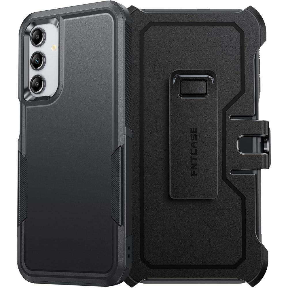 imageFNTCASE for Samsung Galaxy A165G Case Dual Layer with BeltClip Holster Drop Protection Phone Case  Military Grade Shockproof Rugged Heavy Duty Protective Bumper Cell Cover 67 InchBlackBlack