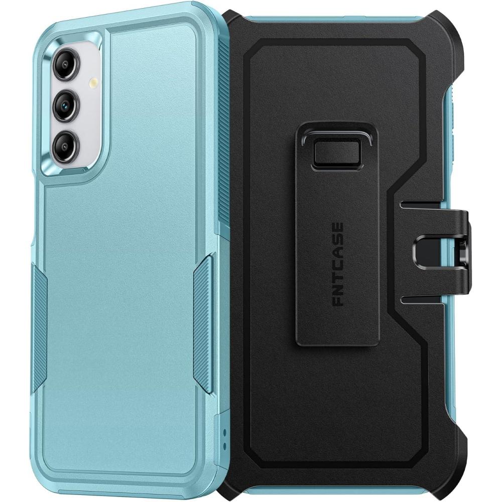 imageFNTCASE for Samsung Galaxy A165G Case Dual Layer with BeltClip Holster Drop Protection Phone Case  Military Grade Shockproof Rugged Heavy Duty Protective Bumper Cell Cover 67 InchBlackMint Green