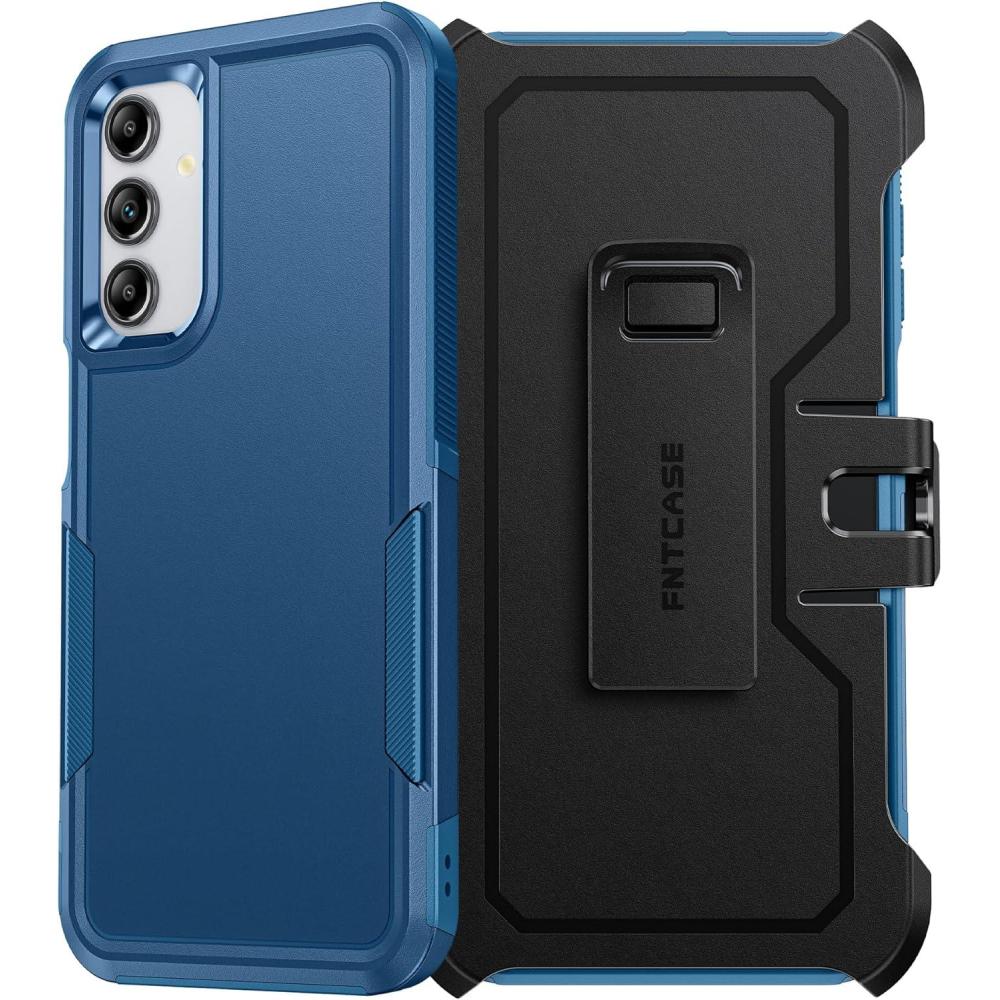 imageFNTCASE for Samsung Galaxy A165G Case Dual Layer with BeltClip Holster Drop Protection Phone Case Military Grade Shockproof Rugged Heavy Duty Protective Bumper Cell Cover 67 InchBlackBlue