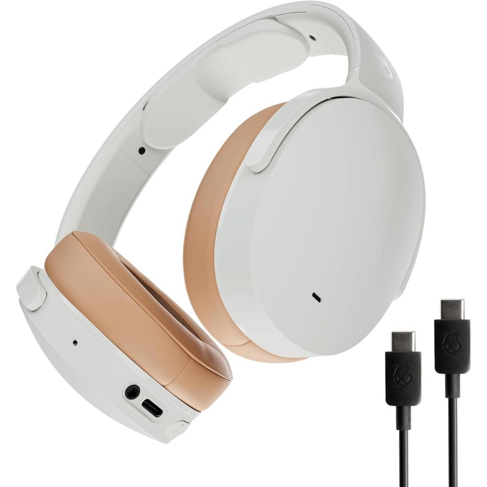 imageSkullcandy Hesh ANC Wireless OverEar Bluetooth Headphones with Extra USBC Charging Cable Active Noise Canceling 22 Hrs Battery Foldable Lightweight Design Microphone iPhone Android  Mod WhiteMod White