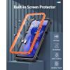 FNTCASE for Motorola Edge 2025 Case: Military Grade Drop Proof Protection Mobile Cover with Kickstand | Matte Textured Rugged Shockproof TPU | Protective Sturdy Phone Case – Black(Orange)