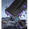 FNTCASE for Samsung Galaxy S24-FE Case: Dual Layer Military Grade Drop Protection Cell Phone Cover with Belt-Clip Holster | Shockproof Rugged Durable Heavy Duty Protective Bumper Tough (Black)(Purple)