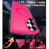 FNTCASE for Samsung Galaxy S25 Case: Magnetic Matte Textured Military Grade Drop Protection Translucent Cell Phone Cover – Slim Rugged Durable Shockproof Protective Bumper Cases- 6.2 inches(Black)(Hot Pink Matte)