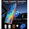 FNTCASE for Samsung Galaxy S25 Case: Magnetic Matte Textured Military Grade Drop Protection Translucent Cell Phone Cover – Slim Rugged Durable Shockproof Protective Bumper Cases- 6.2 inches(Black)(Orange)