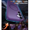 FNTCASE for Samsung Galaxy S25 Case: Magnetic Matte Textured Military Grade Drop Protection Translucent Cell Phone Cover – Slim Rugged Durable Shockproof Protective Bumper Cases- 6.2 inches(Black)(Purple)