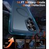 FNTCASE for Samsung Galaxy S25 Case: Magnetic Matte Textured Military Grade Drop Protection Translucent Cell Phone Cover – Slim Rugged Durable Shockproof Protective Bumper Cases- 6.2 inches(Black)(Blue Matte)