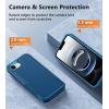 FNTCASE for iPhone 16e Phone Case: for iPhone 16E Case 2025 Heavy Duty Drop Protection with Rugged Belt-Clip Holster Military Grade Shockproof Durable Protective Cell Phone Cover (Black)(Blue Dark)