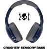 Skullcandy Crusher Evo Wireless Bluetooth Headphones with Extra USB-C Charging Cable, Multi-Sensory Bass, Noise Isolating Over-Ear Fit, 40 Hours Battery, Microphone for iPhone Android – True Black(Blue/Grey)