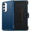 FNTCASE for Samsung Galaxy S24-FE Case: Dual Layer Military Grade Drop Protection Cell Phone Cover with Belt-Clip Holster | Shockproof Rugged Durable Heavy Duty Protective Bumper Tough (Black)(Blue)