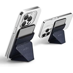 MOFT MagSafe Wallet for iPhone 15/14/13/12 Series, Strong Magnetic Phone Card Holder Fit 2 Cards & 3 Viewing Angles & Stain-Resistant Vegan Leather Phone Stand, Night Black(Oxford Blue)