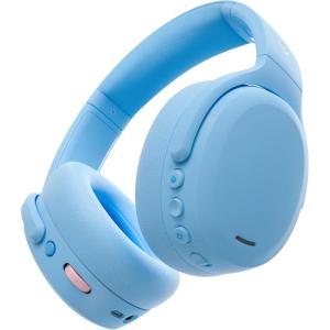 Skullcandy Crusher ANC 2 Wireless Over-Ear Bluetooth Headphones with Extra USB-C Charging Cable, Multi-Sensory Bass, Active Noise Cancelling, 60 Hours Battery, Microphone iPhone Android – Bone(Preppy Blue)