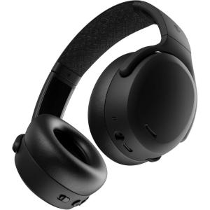 Skullcandy Crusher ANC 2 Wireless Over-Ear Bluetooth Headphones with Extra USB-C Charging Cable, Multi-Sensory Bass, Active Noise Cancelling, 60 Hours Battery, Microphone iPhone Android – Bone(True Black)