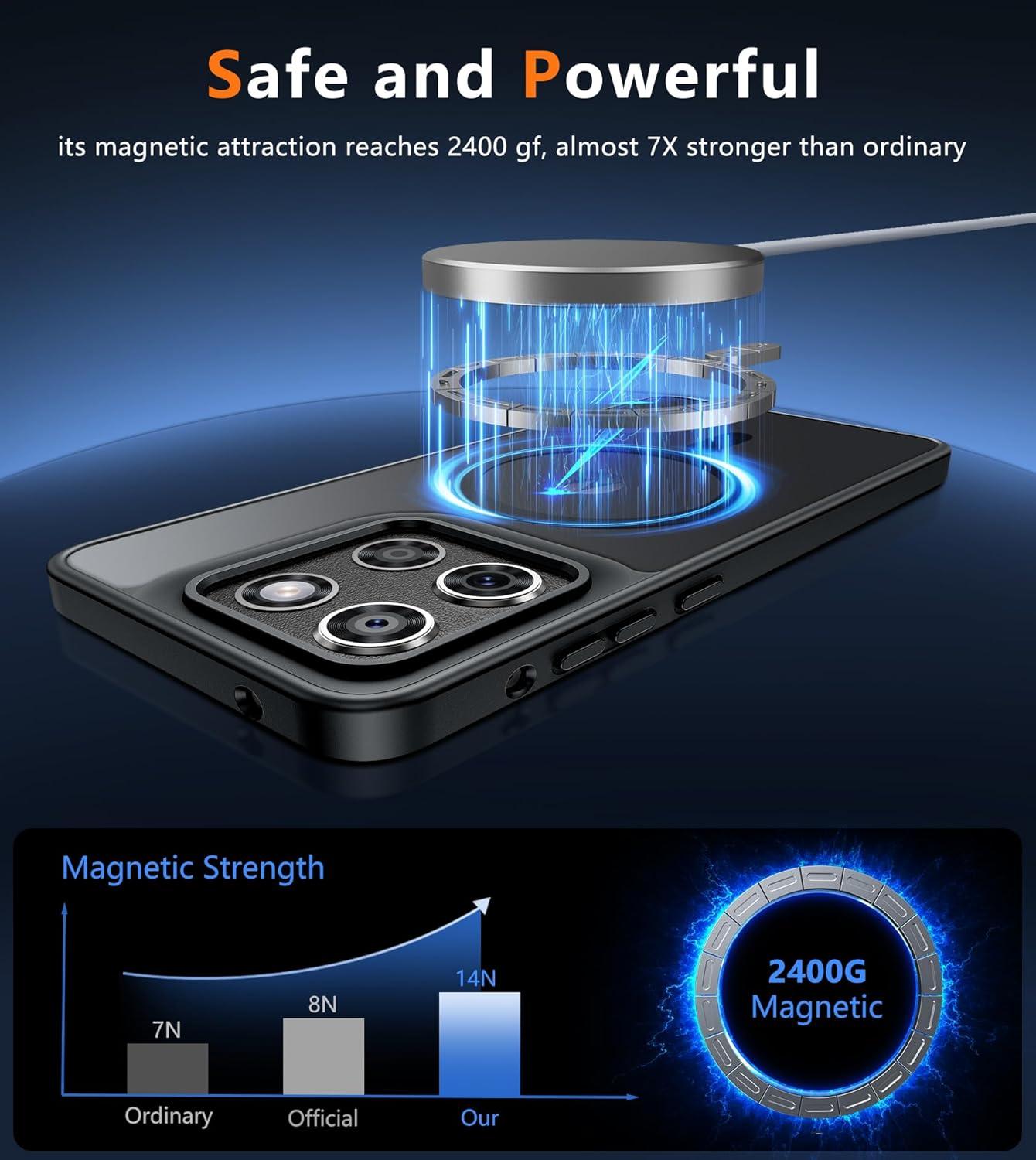 imageFNTCASE for Motorola Moto G Power 5G 2025 Case for Moto G Power 5G 2026 Magnetic Translucent Matte Slim Phone Cover Shockproof Non Slip AntiFingerprint Hard Rugged Protective Case 68 InchBlackBlack