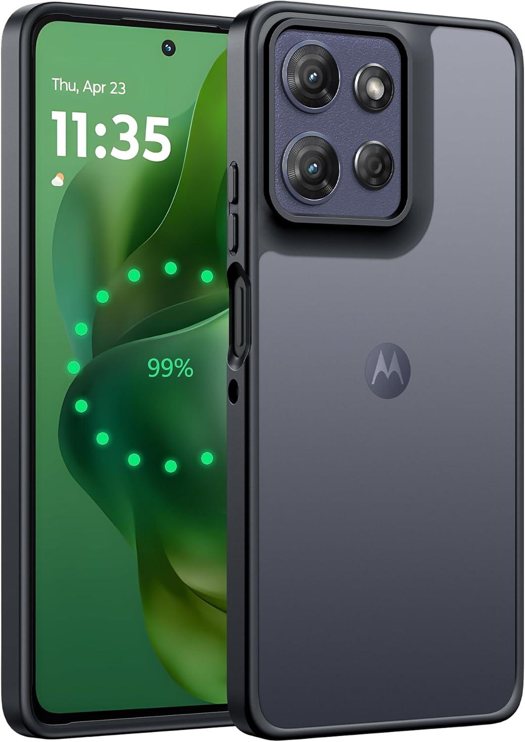 imageFNTCASE for Motorola Moto G Power 5G 2025 Case for Moto G Power 5G 2026 Magnetic Translucent Matte Slim Phone Cover Shockproof Non Slip AntiFingerprint Hard Rugged Protective Case 68 InchBlackBlack Matte