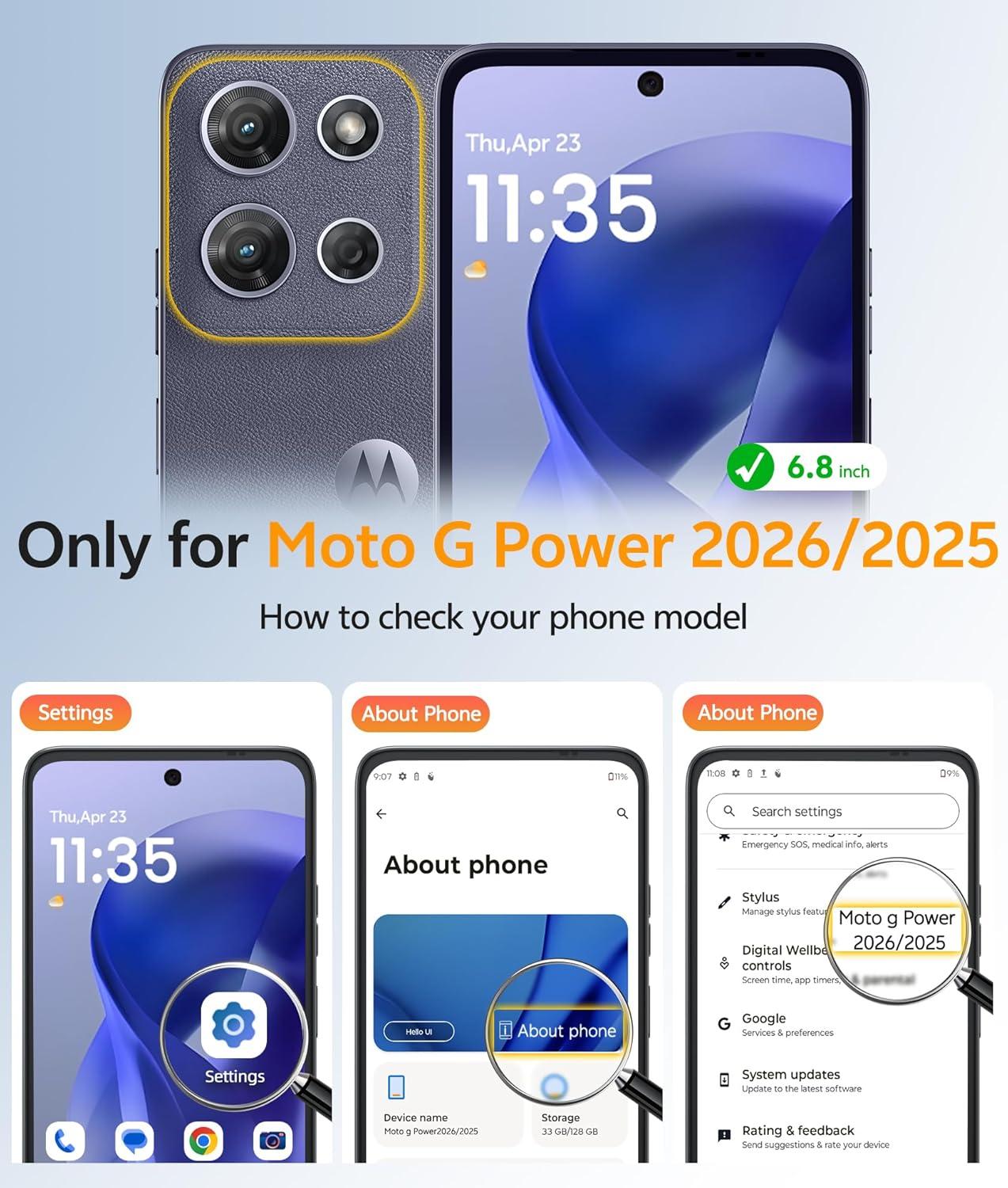 imageFNTCASE for Motorola Moto G Power 5G 2025 Case for Moto G Power 5G 2026 Magnetic Translucent Matte Slim Phone Cover Shockproof Non Slip AntiFingerprint Hard Rugged Protective Case 68 InchBlackBlack
