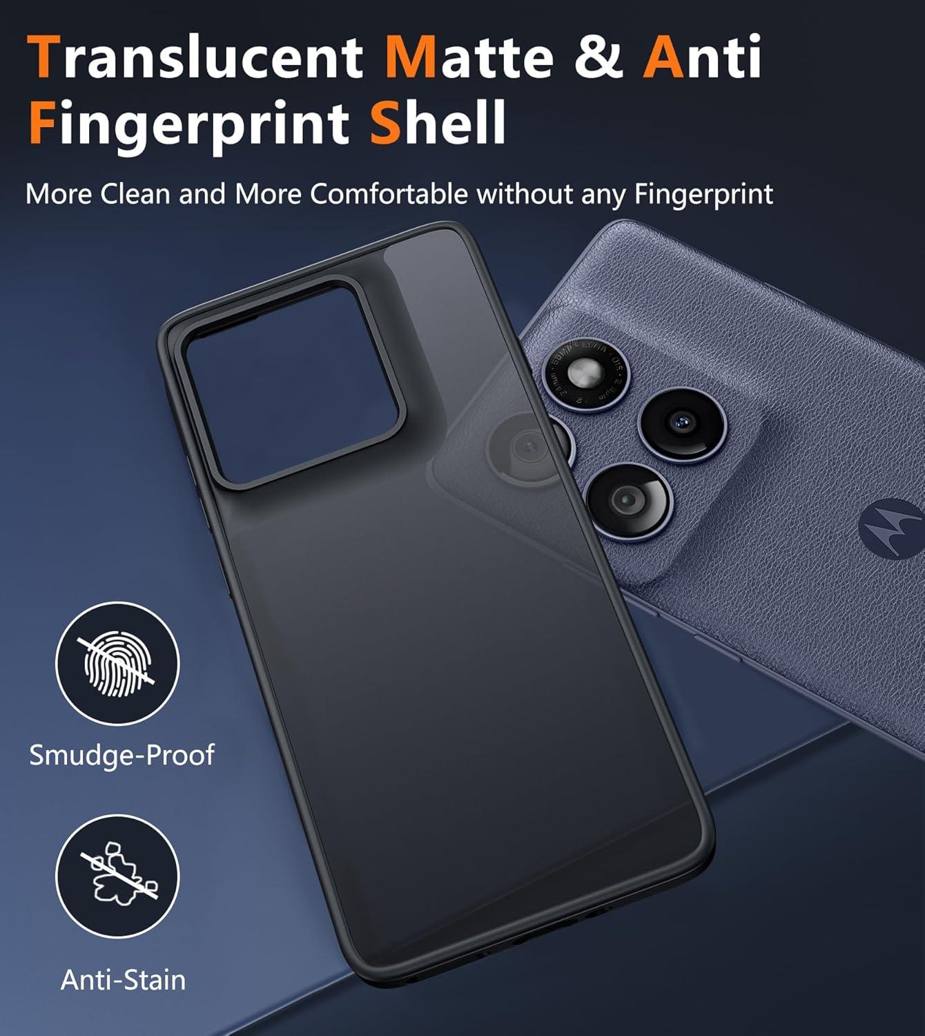 imageFNTCASE for Motorola Moto G Power 5G 2025 Case for Moto G Power 5G 2026 Magnetic Translucent Matte Slim Phone Cover Shockproof Non Slip AntiFingerprint Hard Rugged Protective Case 68 InchBlackBlack Matte
