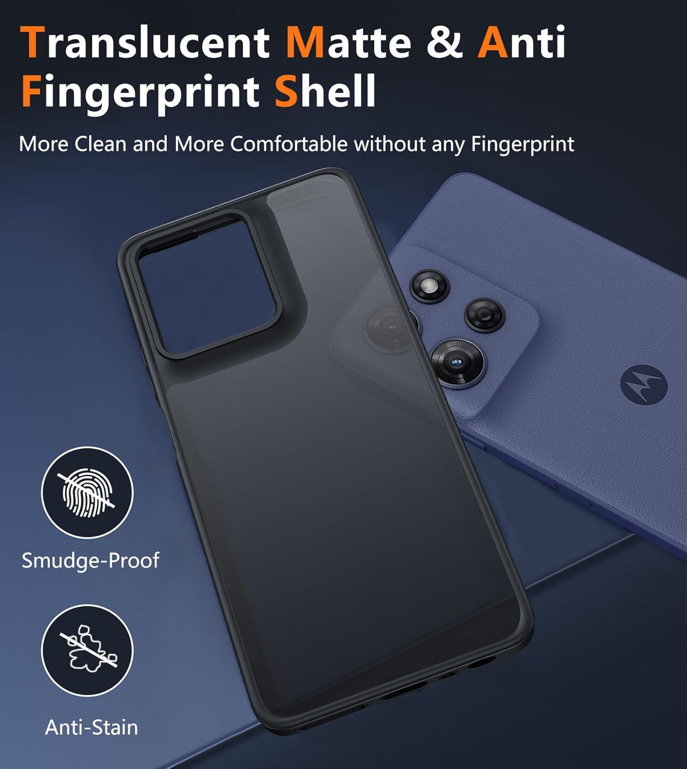 imageFNTCASE for Motorola Moto G Power 5G 2025 Case for Moto G Power 5G 2026 Magnetic Translucent Matte Slim Phone Cover Shockproof Non Slip AntiFingerprint Hard Rugged Protective Case 68 InchBlackBlack Matte