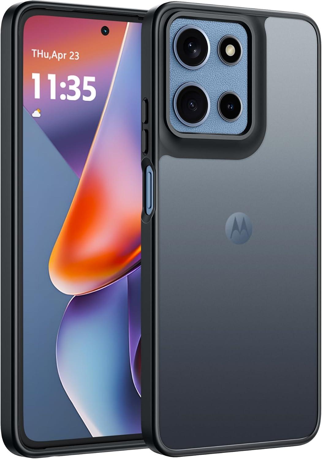 imageFNTCASE for Motorola Moto G Power 5G 2025 Case for Moto G Power 5G 2026 Magnetic Translucent Matte Slim Phone Cover Shockproof Non Slip AntiFingerprint Hard Rugged Protective Case 68 InchBlackBlack Matte